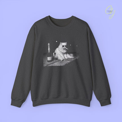 Cat Sweatshirt | Smoking cat street champagne