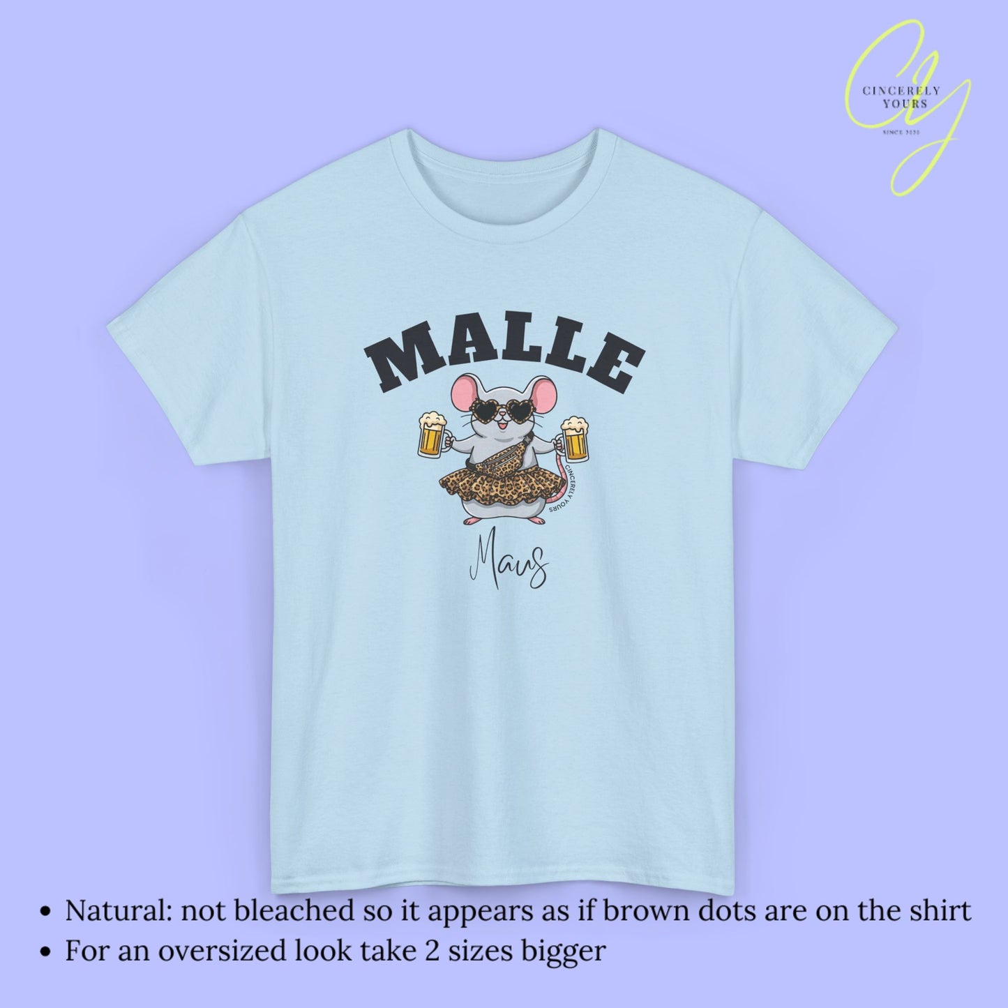 Mallemaus Shirt Malle Maus  - Leopard Bauchtasche Bierkrug