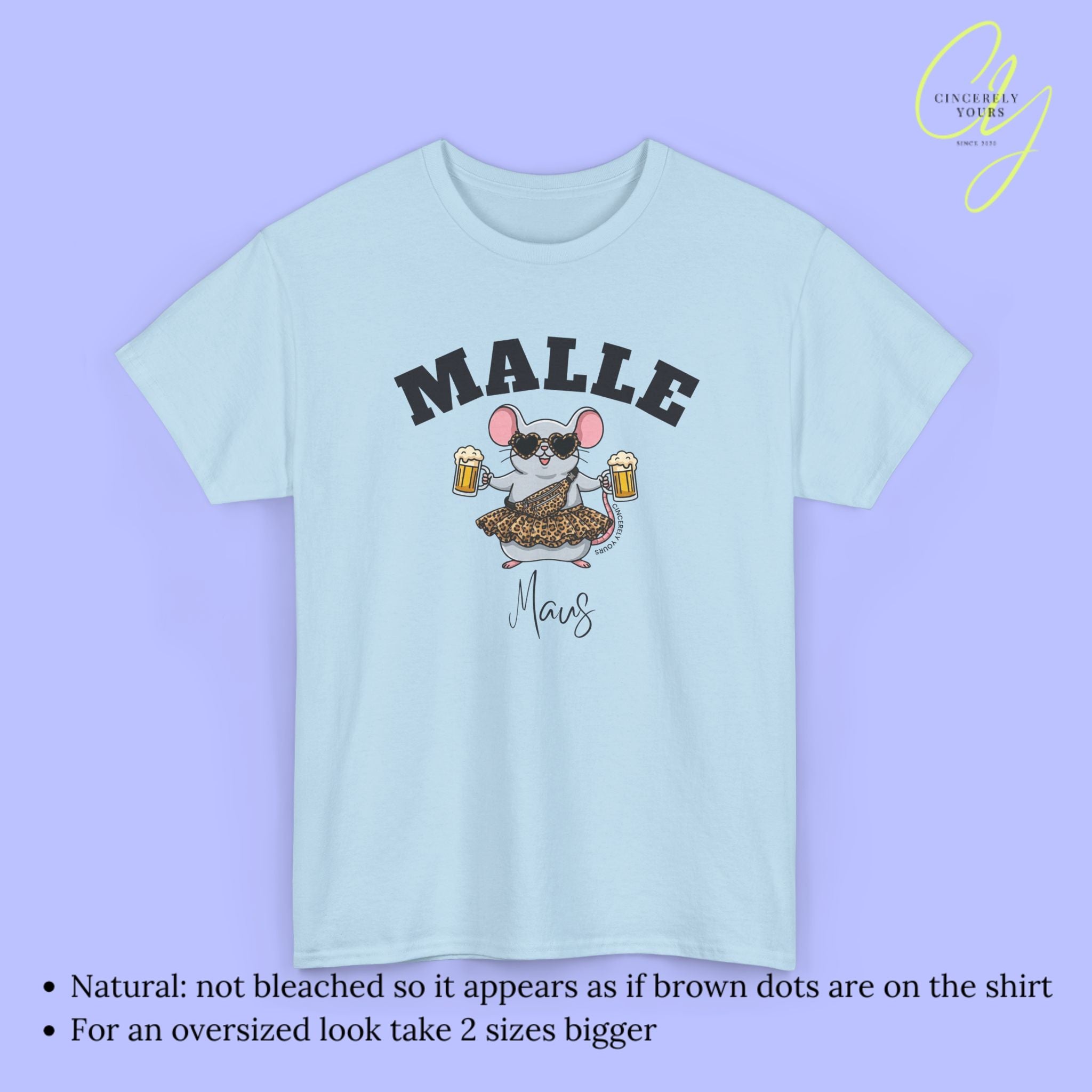 Mallemaus Shirt Malle Maus  - Leopard Bauchtasche Bierkrug