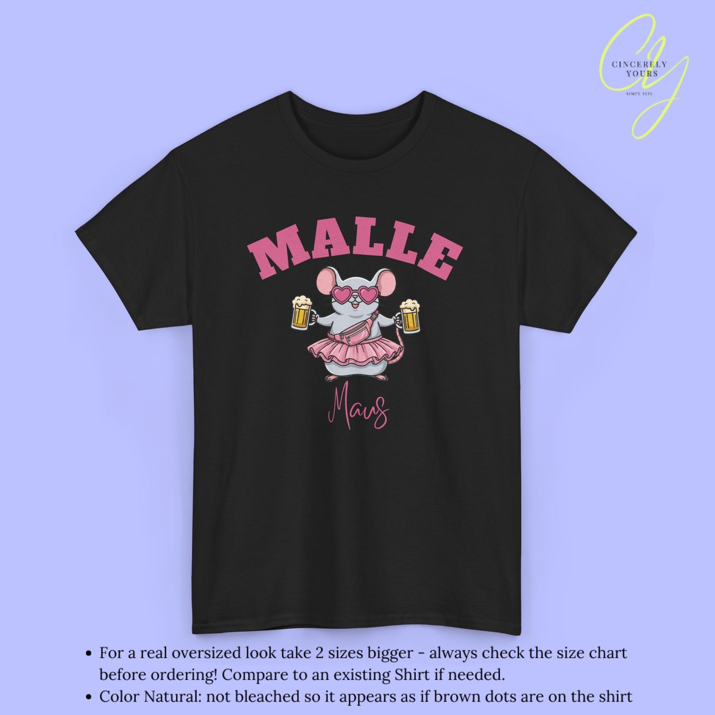 Malle Party Shirt — Malle Party Maus Bierkrug Bauchtasche (Customizable) Cincerely Yours