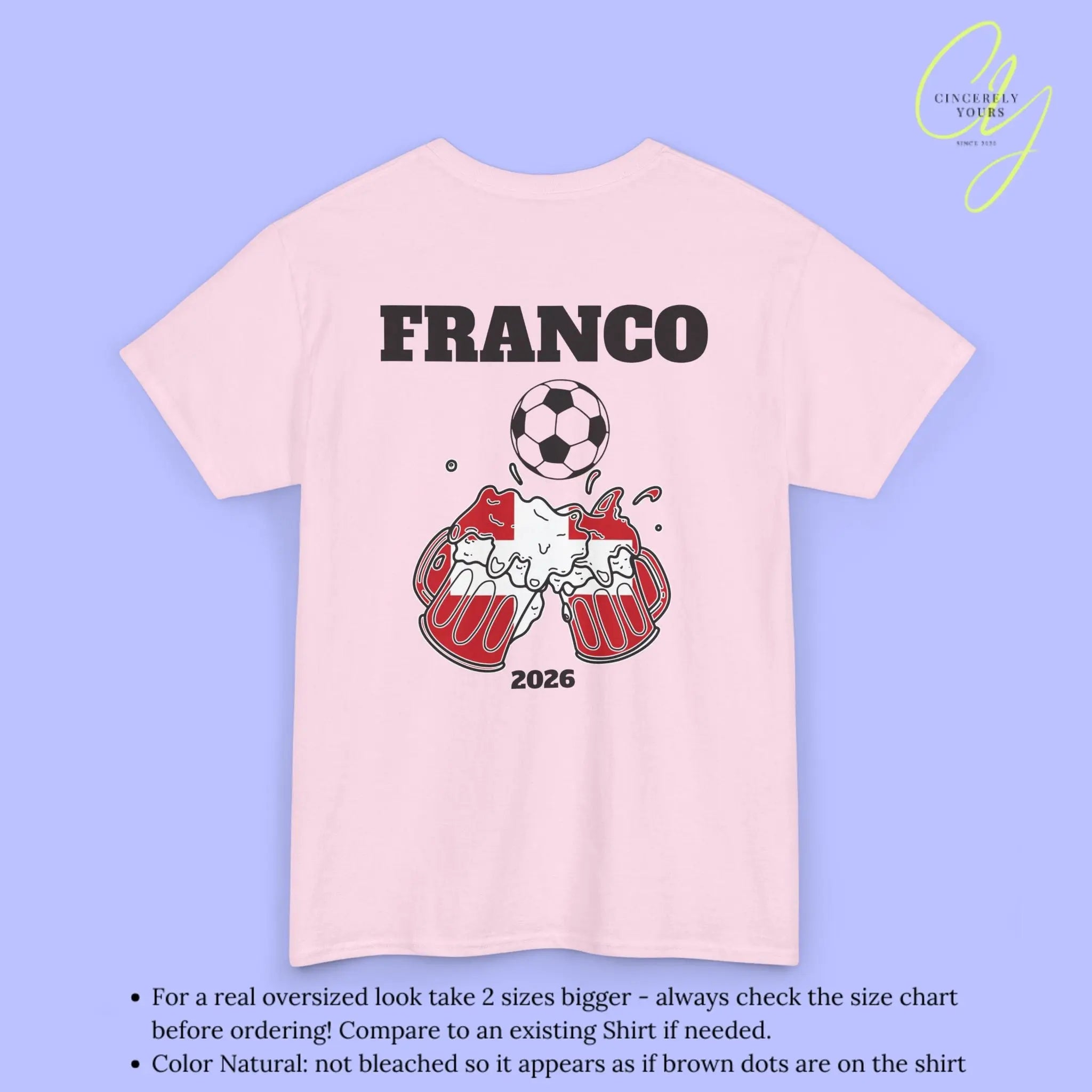Personaliserter Name Fussball Shirt — Schweiz Flagge Bierkrug (Personalisierbar) Cincerely Yours
