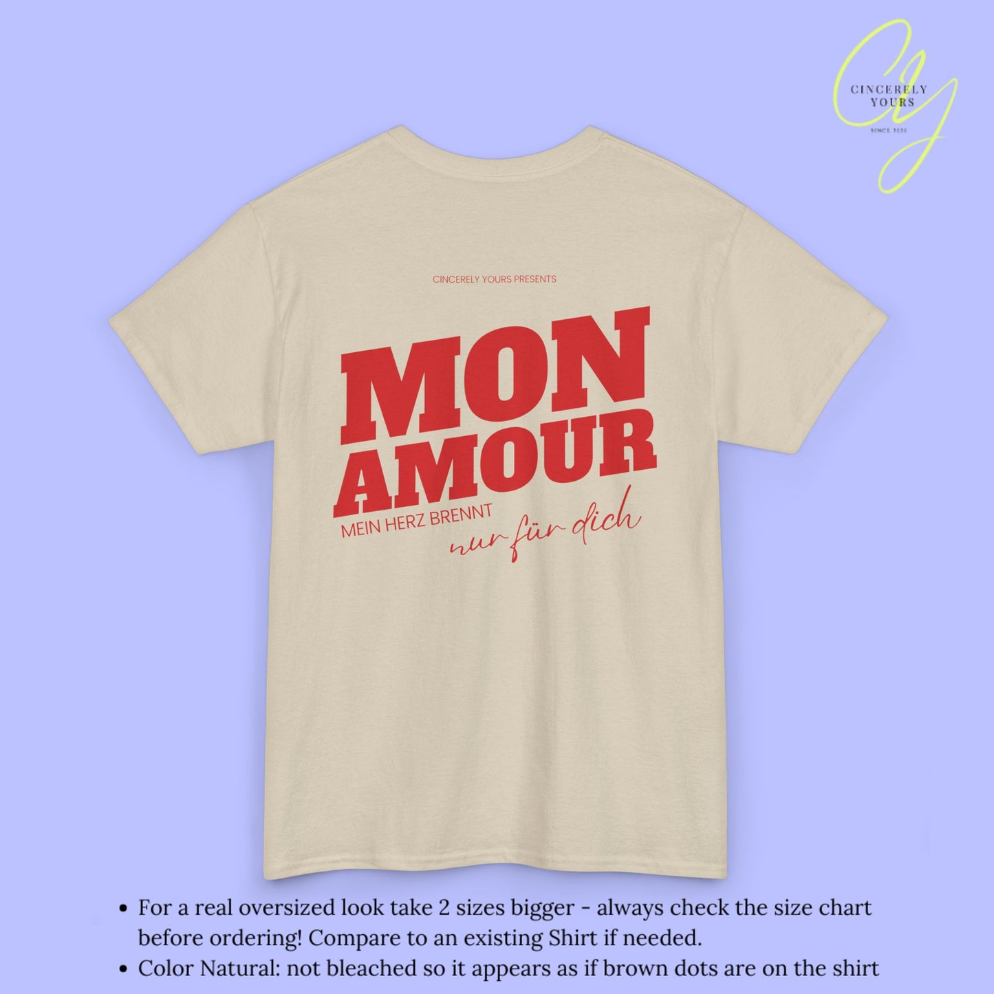 Malle Shirt Mon Amour— Mein Herz brennt nur für dich backprint only