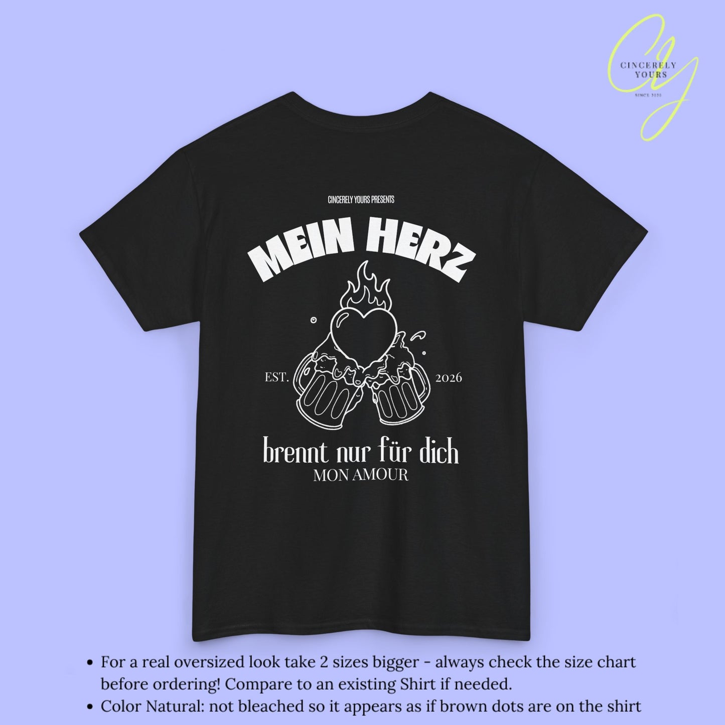 Malle Party Shirt — Mein Herz brennt nur für dich Bierkrüge (Customizable)