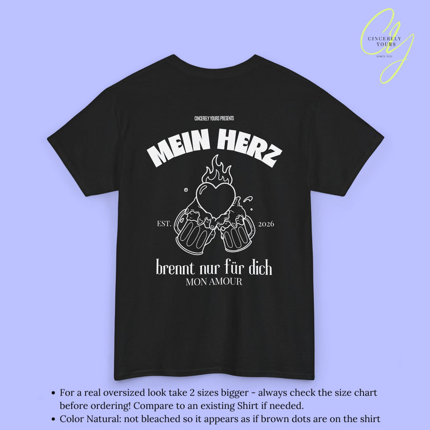 Malle Party Shirt — Mein Herz brennt nur für dich Bierkrüge (Customizable)
