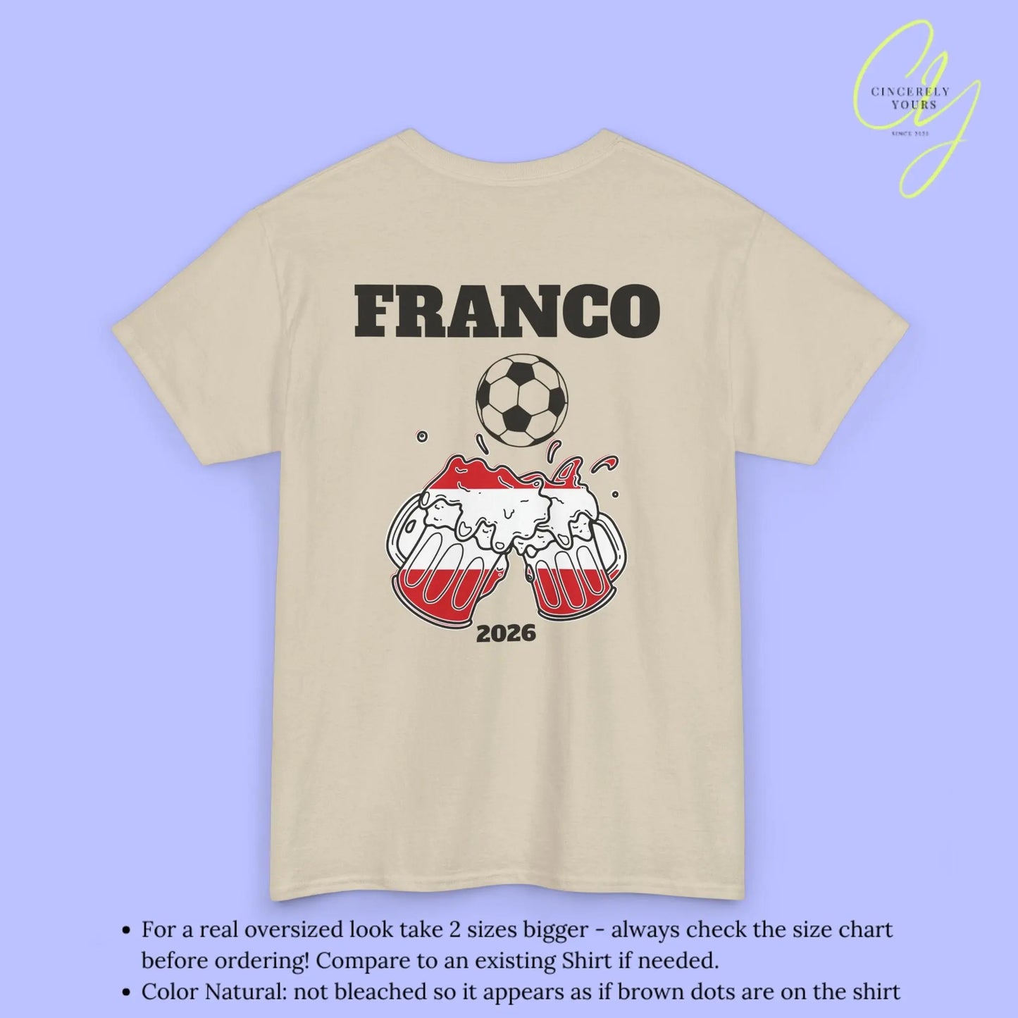 Personaliserter Name Fussball Shirt — Österreich Flagge Bierkrug (Personalisierbar) Cincerely Yours