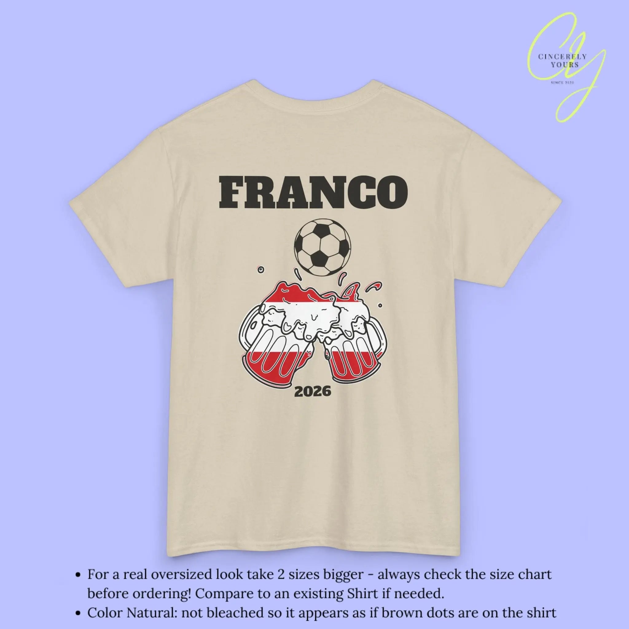 Personaliserter Name Fussball Shirt — Österreich Flagge Bierkrug (Personalisierbar) Cincerely Yours
