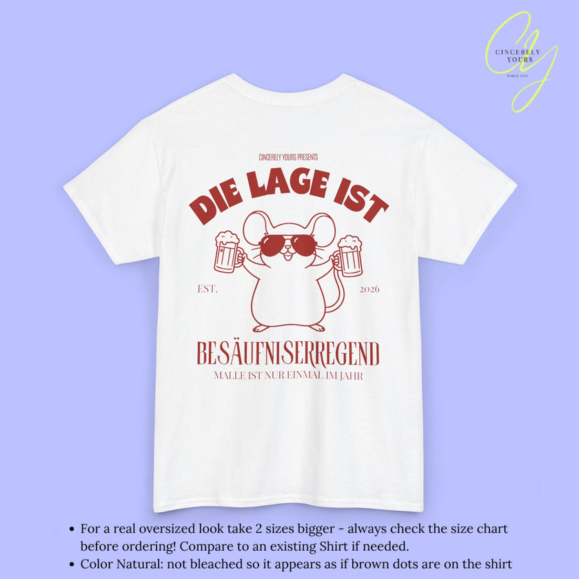 Mallemaus Shirt Malle Maus  —  Die Lage ist besäufniserregend Bierkrug (Customizable)