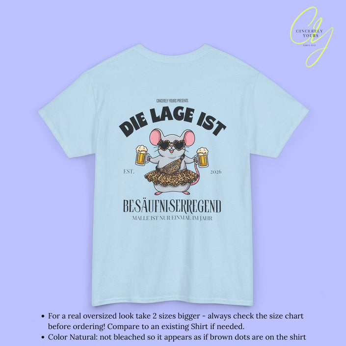 Mallemaus Shirt Malle Maus Leopard —  Die Lage ist besäufniserregend (Customizable)