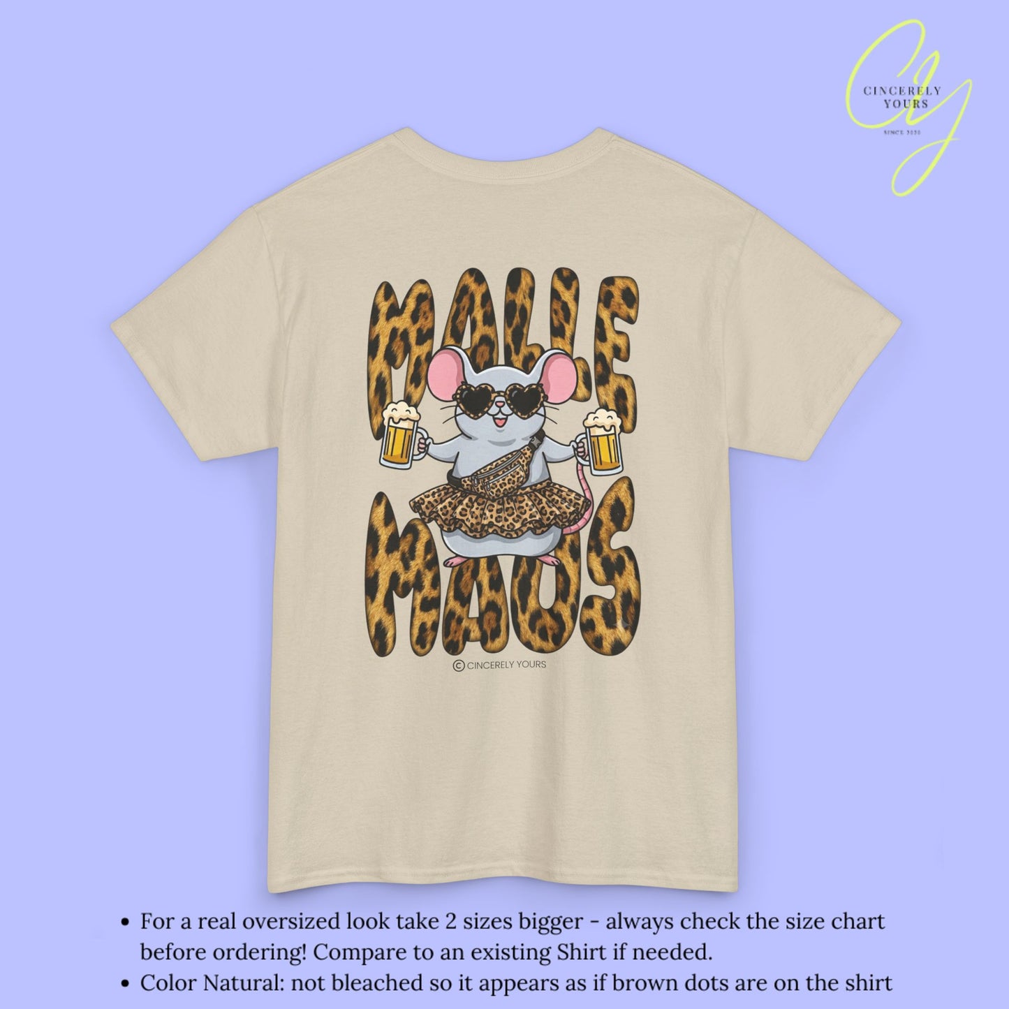 Mallemaus Shirt  —  Malle Maus T-Shirt Leopard backprint(Customizable)