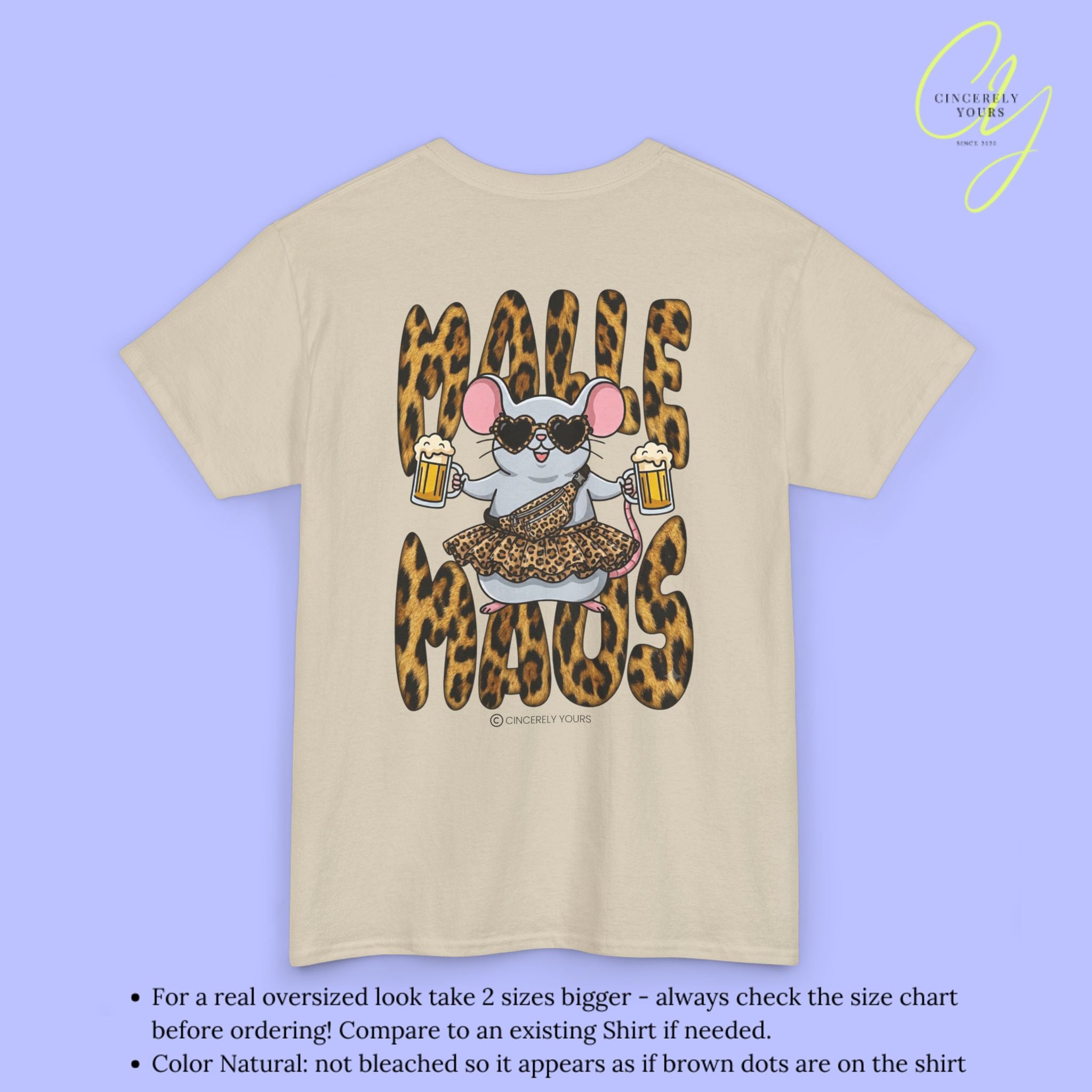 Mallemaus Shirt  —  Malle Maus T-Shirt Leopard backprint(Customizable)
