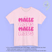 Malle Maus Shirt - Personalisiertes Mallemaus T-Shirt Pink Bubble font