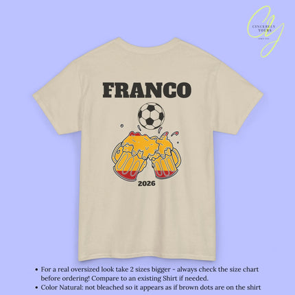 Personaliserter Name Fussball Shirt — Spanien Flagge Bierkrug (Personalisierbar) Cincerely Yours