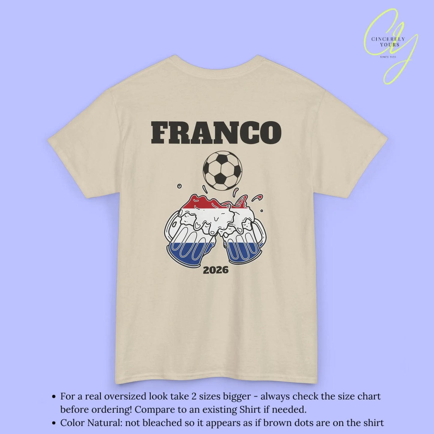 Personaliserter Name Fussball Shirt — Niederlande Flagge Bierkrug (Personalisierbar) Cincerely Yours