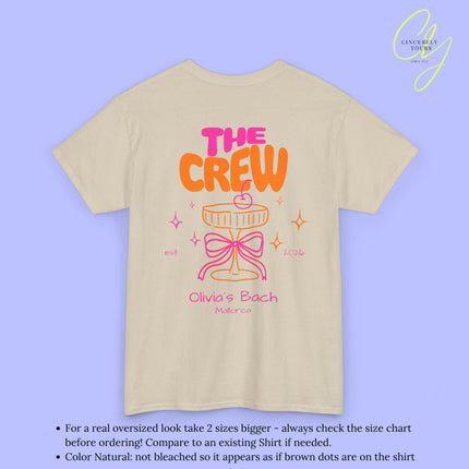 Coquette Bachelorette Party Tee — The Bride Crew cherry bow Champagne (Customizable)