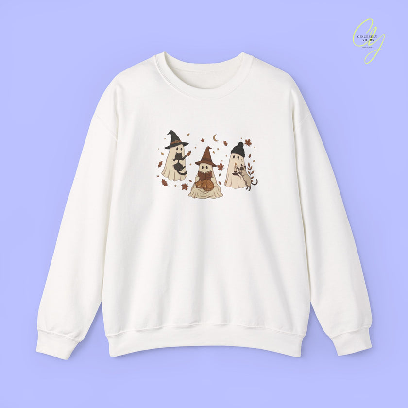 Cat Sweatshirt | Reading Ghost and Cats