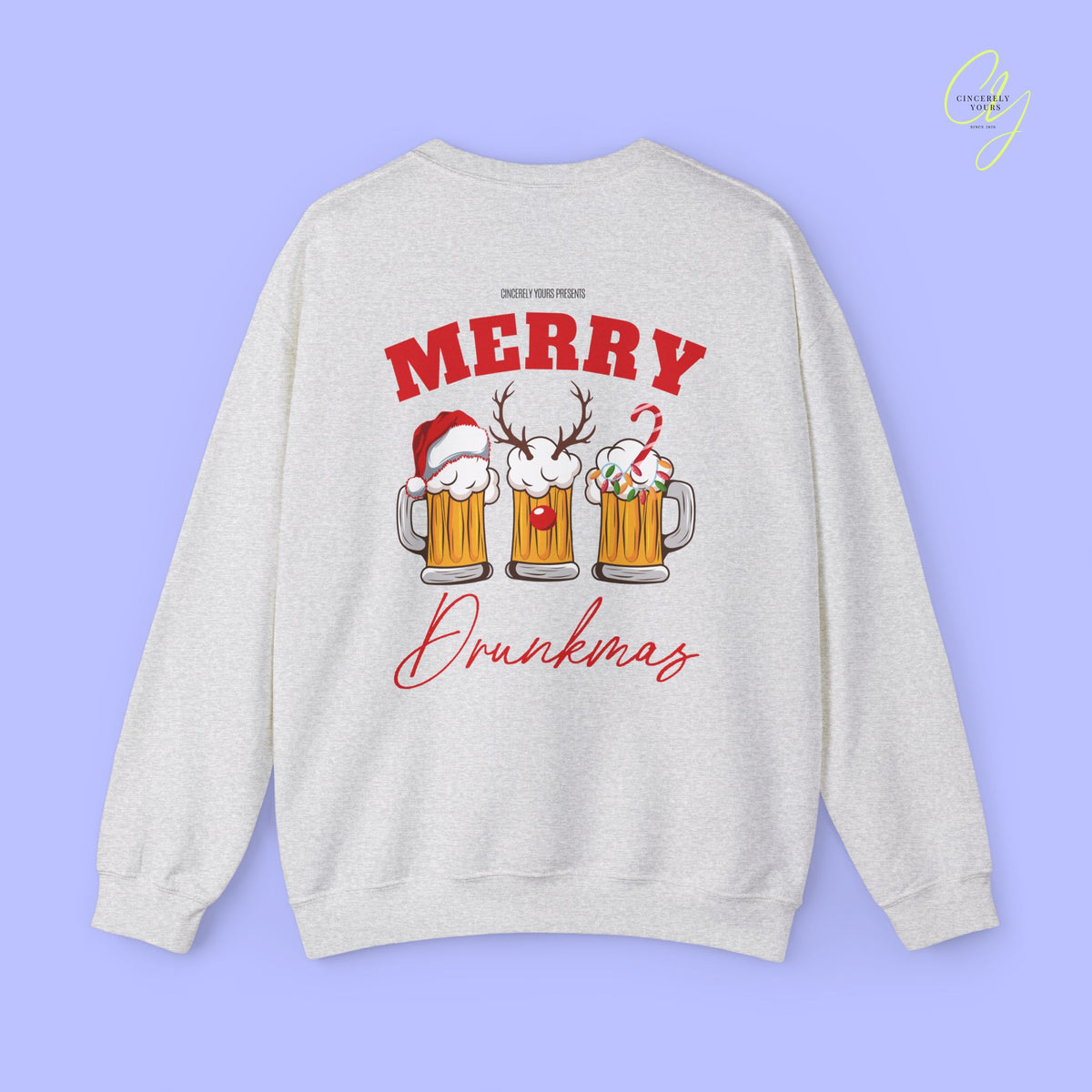 Christmas Sweatshirt | Merry Drunkmas beer mug