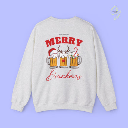 Christmas Sweatshirt | Merry Drunkmas beer mug