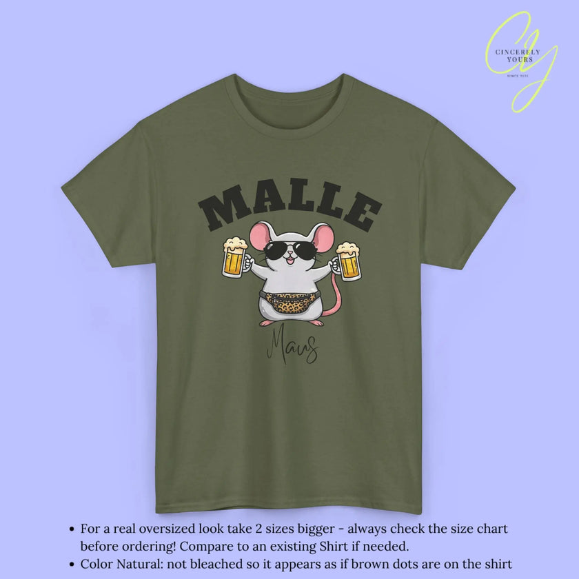 Malle Party Shirt — Malle Maus Bierkrug Bauchtasche Cincerely Yours