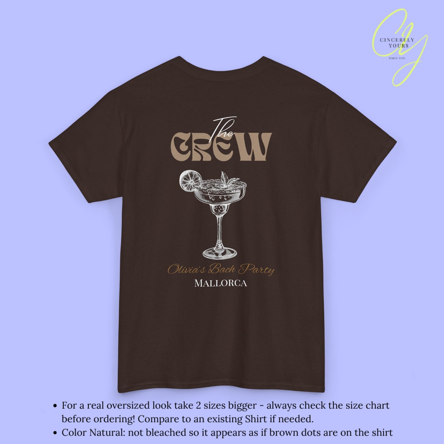 Old Money Bachelorette Shirt Beige — Margarita Hen Party Crew Shirt JGA Backprint only (Customizable)