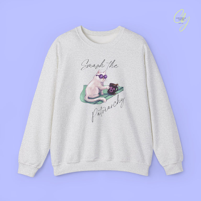 Cat Sweatshirt | Smash The Patriarchy