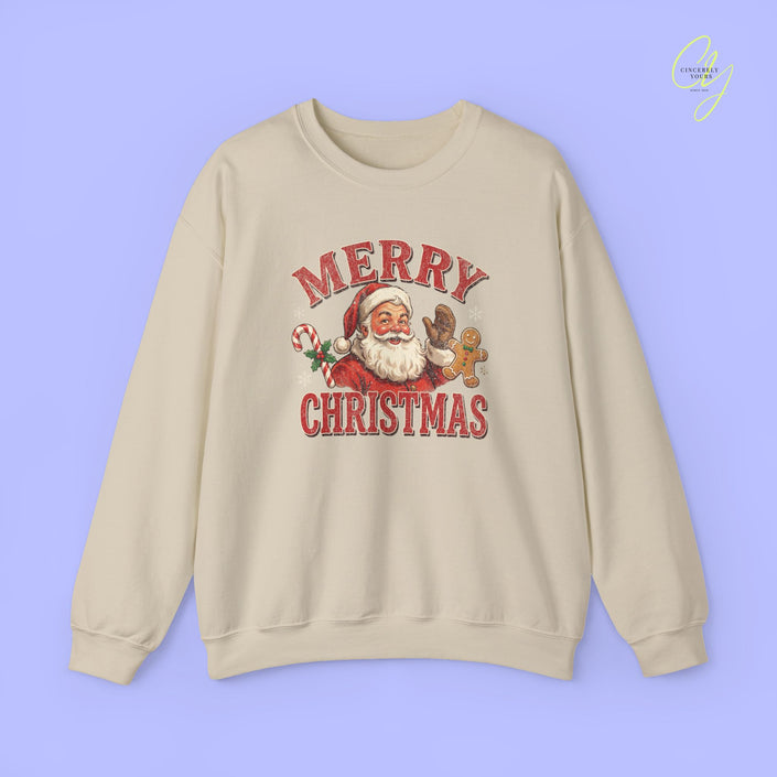 Christmas Sweatshirt | Merry Christmas retro Santa