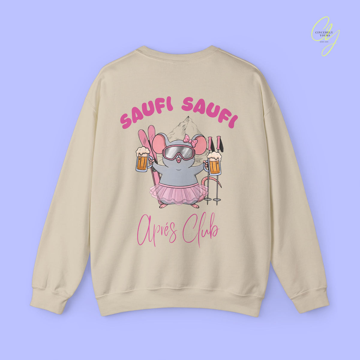 Party Sweater | Saufi Saufi Aprés Ski Maus Pink Social Club