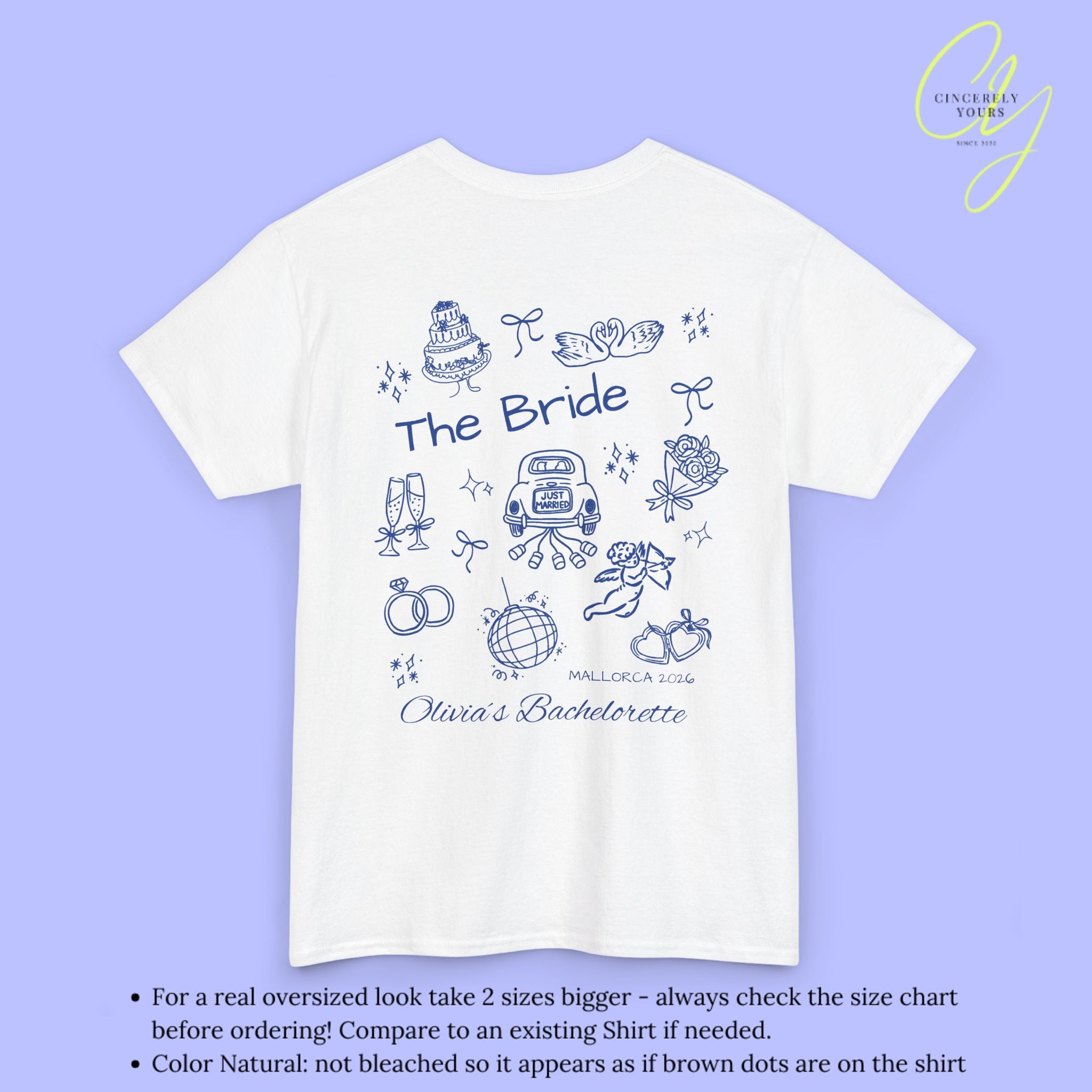 JGA Shirt Damen | Bachelorette Tee Doodle Handdrawn Braut Party Shirt