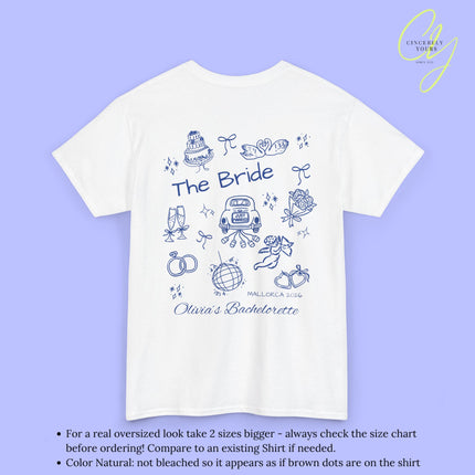 JGA Shirt Damen | Bachelorette Tee Doodle Handdrawn Braut Party Shirt