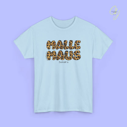 Mallemaus Shirt Malle Maus Leo — Malle Maus Schriftzug Leopard (Customizable)