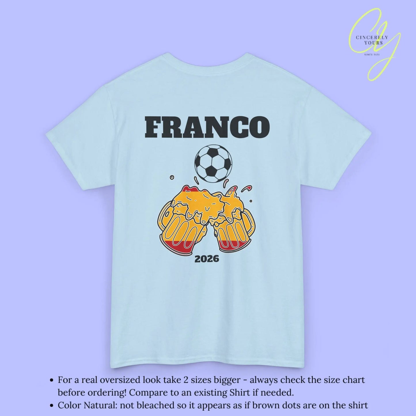 Personaliserter Name Fussball Shirt — Spanien Flagge Bierkrug (Personalisierbar) Cincerely Yours