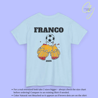 Personaliserter Name Fussball Shirt — Spanien Flagge Bierkrug (Personalisierbar) Cincerely Yours