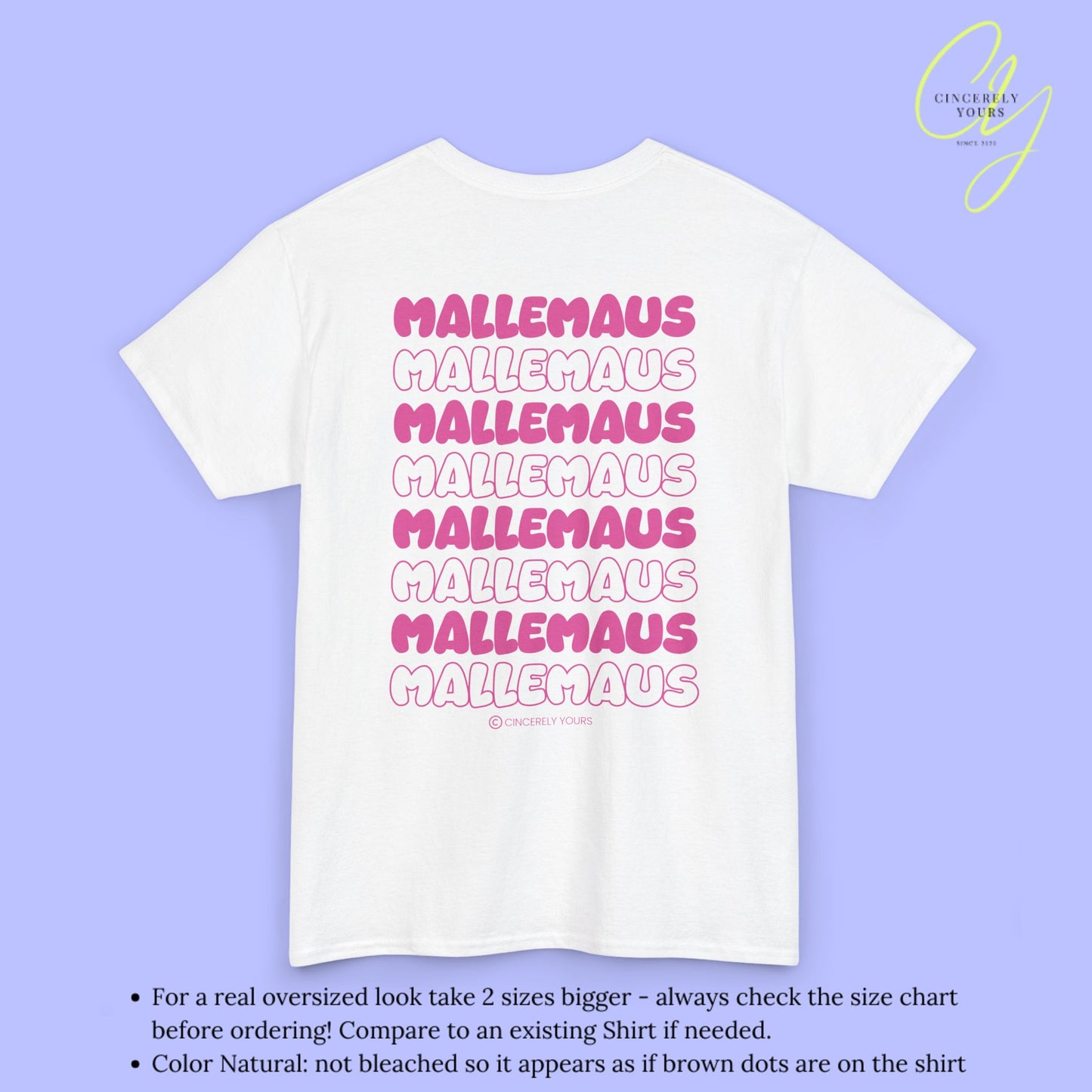 Mallemaus Shirt  —  Malle Maus T-Shirt pink backprint(Customizable)
