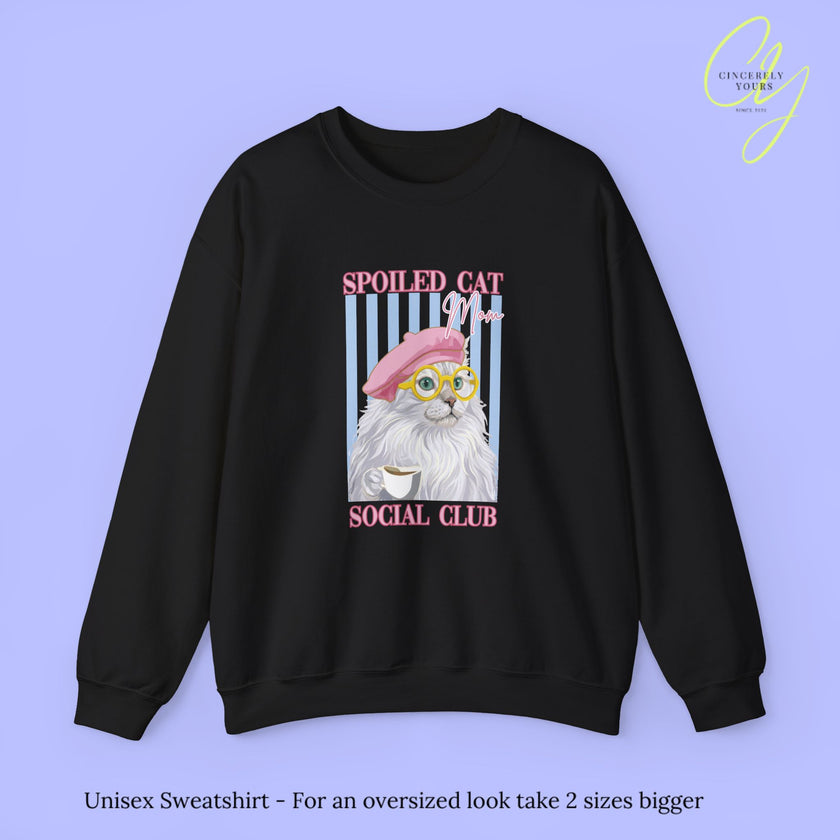 Cat Sweatshirt | Spoiled Cat Mom Social Club