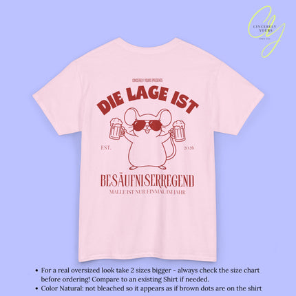 Mallemaus Shirt Malle Maus  —  Die Lage ist besäufniserregend Bierkrug (Customizable)