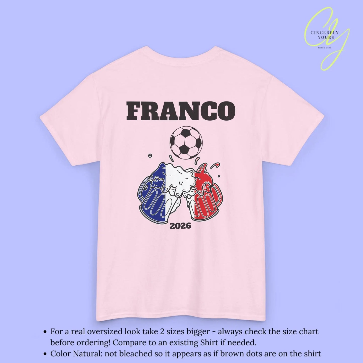 Personaliserter Name Fussball Shirt — Frankreich Flagge Bierkrug (Personalisierbar) Cincerely Yours