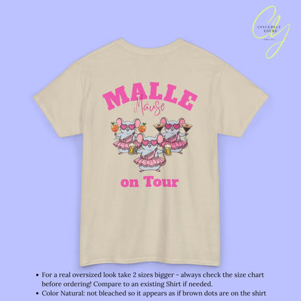 Mallemaus Shirt Malle - Party Shirt Malle Maus on Tour Backprint Bierkrug Spritz Espresso Martini (Personalisierbar)