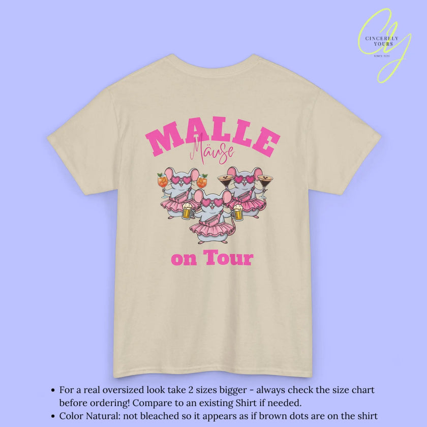T-shirt Mallemaus Malle - T-shirt de fête Malle Maus on Tour Impression dos Chope de bière Spritz Espresso Martini (Personnalisable)