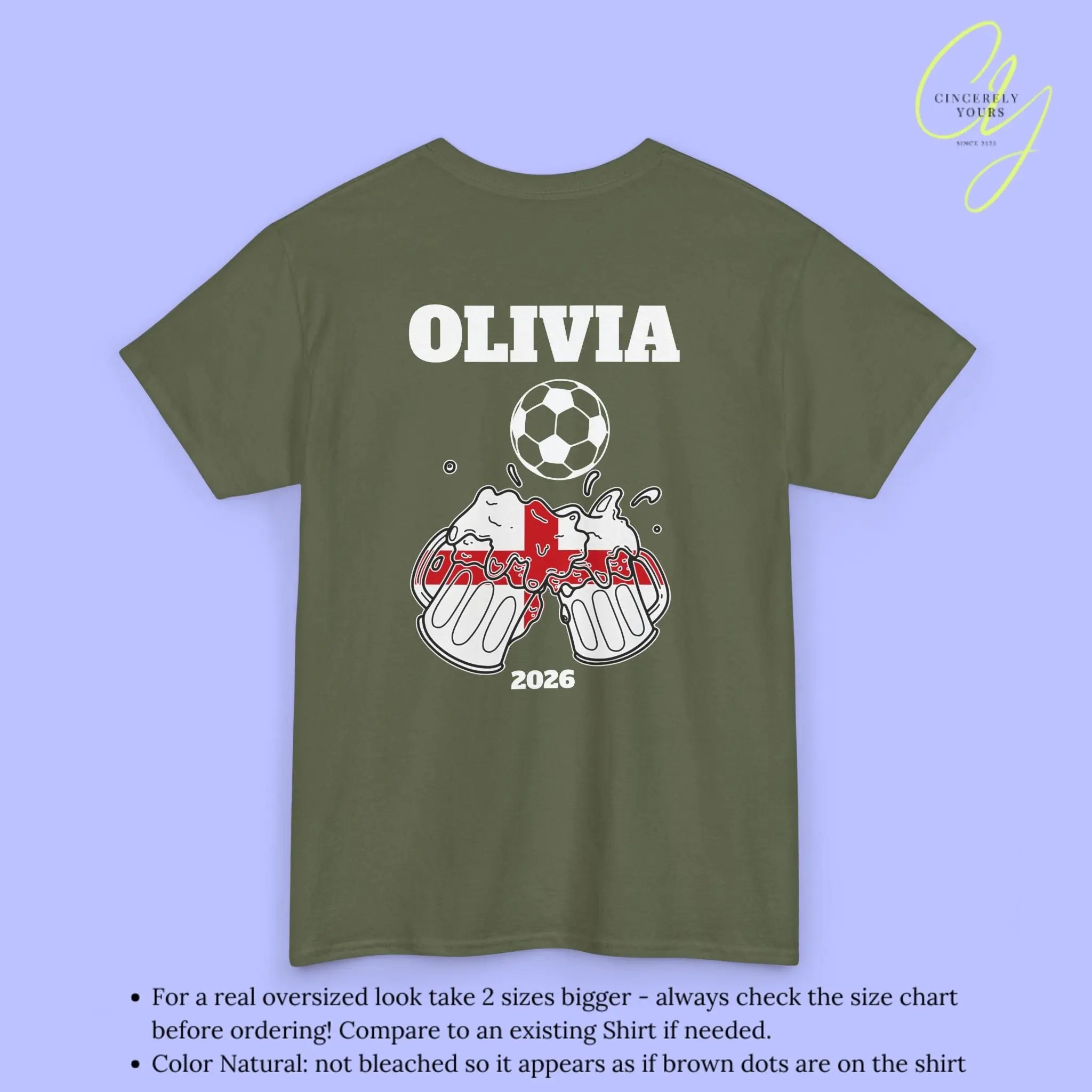 Personaliserter Name Fussball Shirt — England Flagge Bierkrug (Personalisierbar) Cincerely Yours