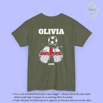 Personaliserter Name Fussball Shirt — England Flagge Bierkrug (Personalisierbar) Cincerely Yours