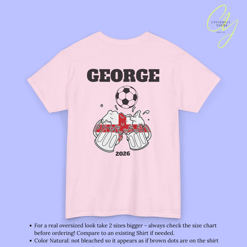 Personaliserter Name Fussball Shirt — England Flagge Bierkrug (Personalisierbar) Cincerely Yours