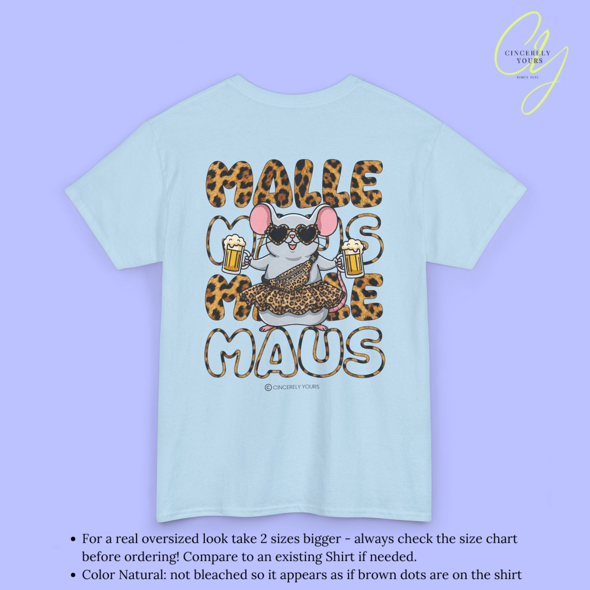 Mallemaus Shirt Malle Maus Leopard —  Leoparden Malle Maus Bierkrug (Customizable)