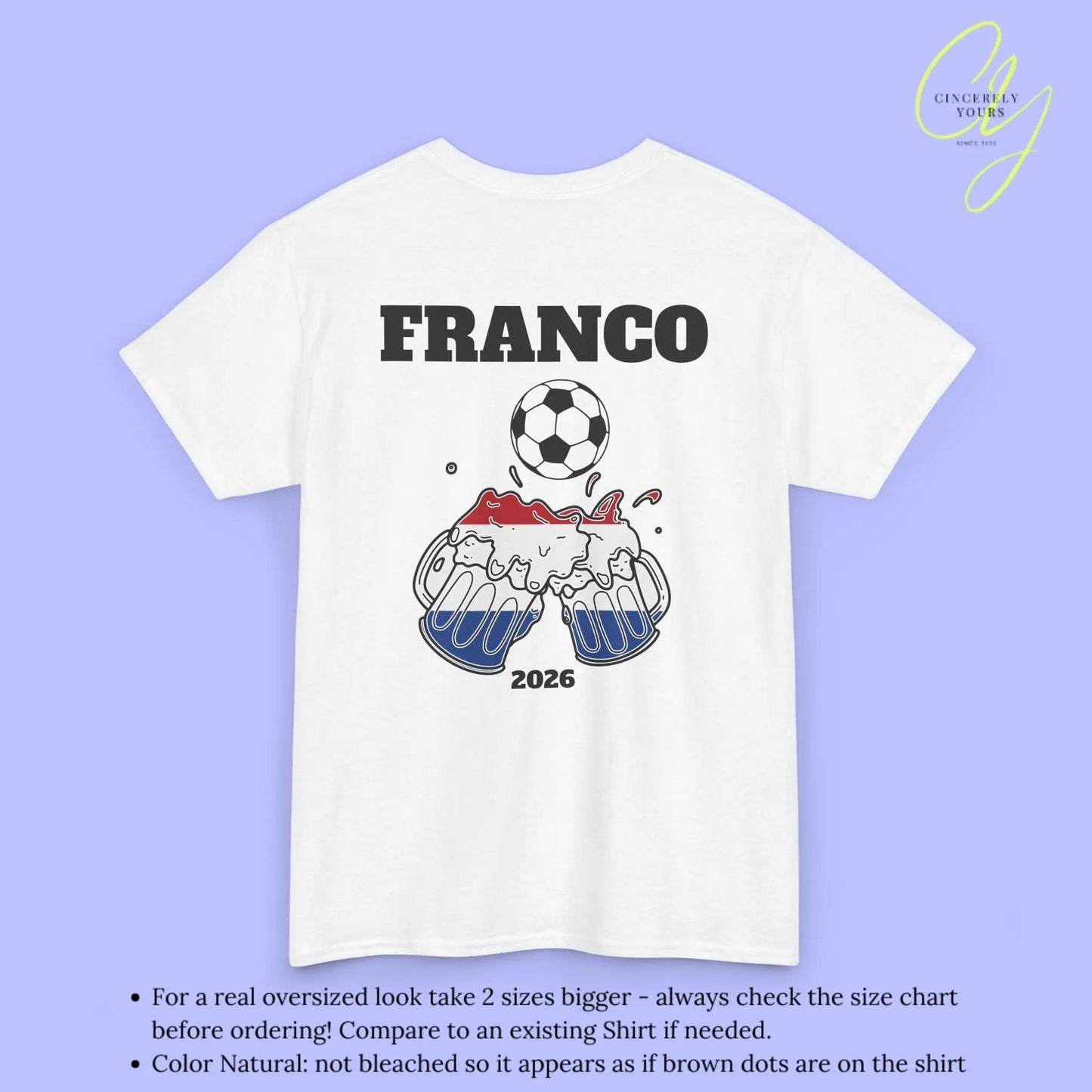 Personaliserter Name Fussball Shirt — Niederlande Flagge Bierkrug (Personalisierbar) Cincerely Yours