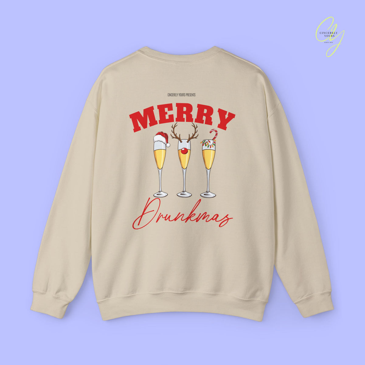 Christmas Sweatshirt | Merry Drunkmas Prosecco