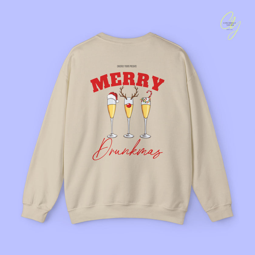 Christmas Sweatshirt | Merry Drunkmas Prosecco