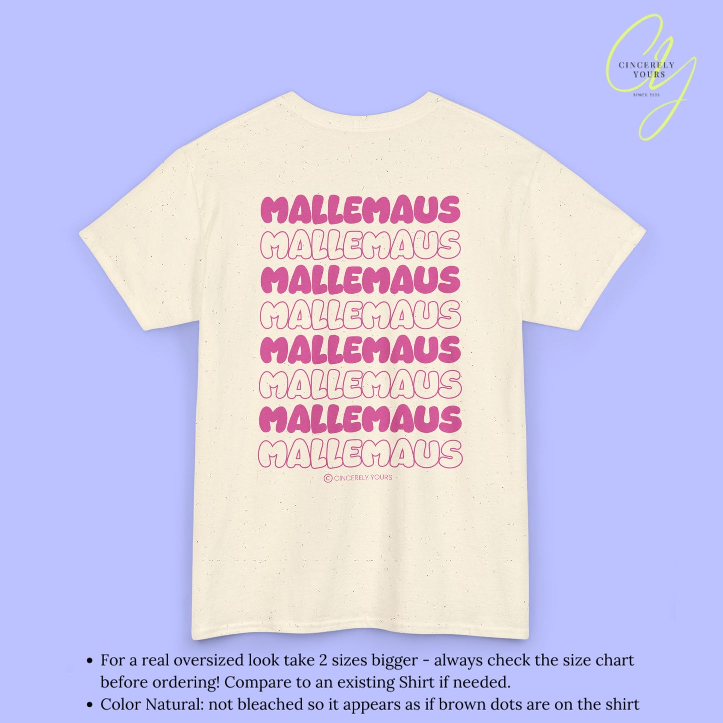 Mallemaus Shirt  —  Malle Maus T-Shirt pink backprint(Customizable)
