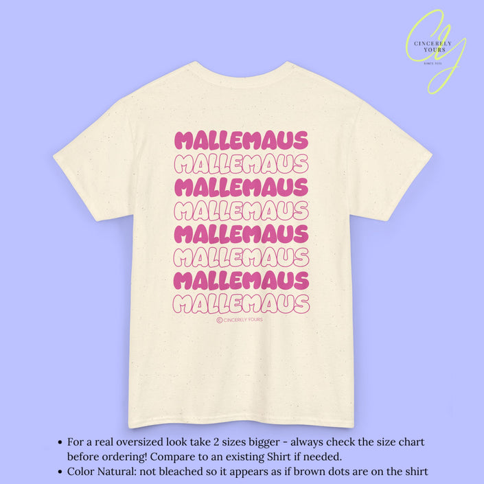 Mallemaus Shirt  —  Malle Maus T-Shirt pink backprint(Customizable)