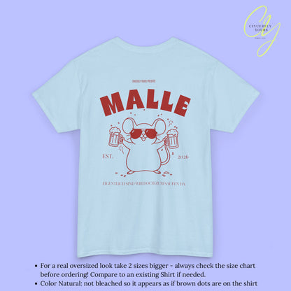 Mallemaus Shirt Malle - Party Shirt Malle Maus Bierkrug zum Saufen da (Personalisierbar)