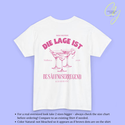Old Money Bachelorette Shirt  — Die Lage ist besäufniserregend pink cocktail Hen Party(Customizable)