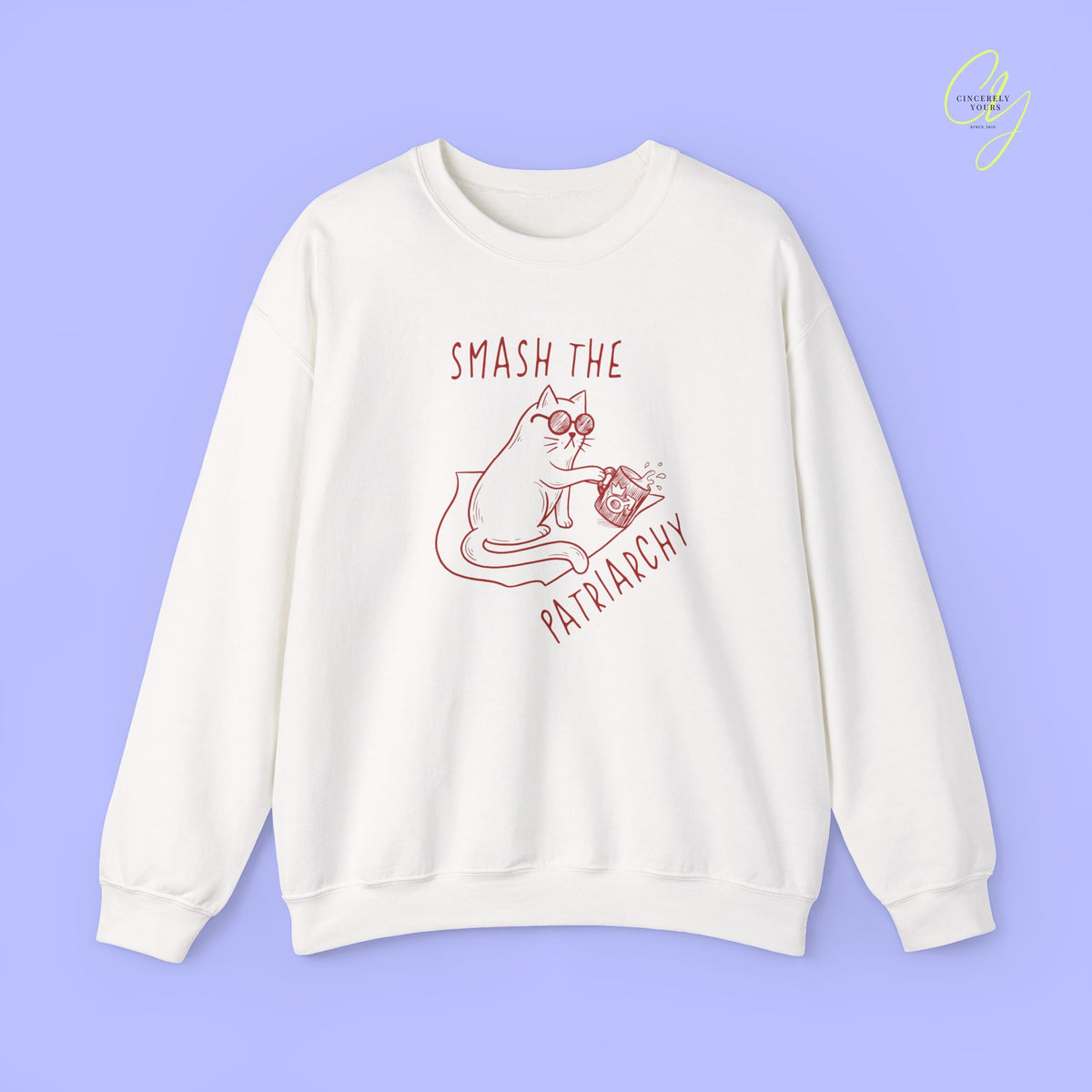 Cat Sweatshirt | Smash The Patriarchy