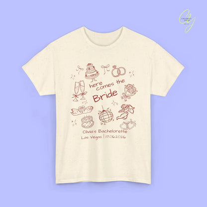 Bachelorette Shirt  — Here comes the Bride Crew (Customizable) Cincerely Yours